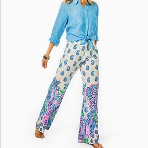 NWT Lilly Pulitzer Bal Harbour Midrise Palazzo Pants. SZ M